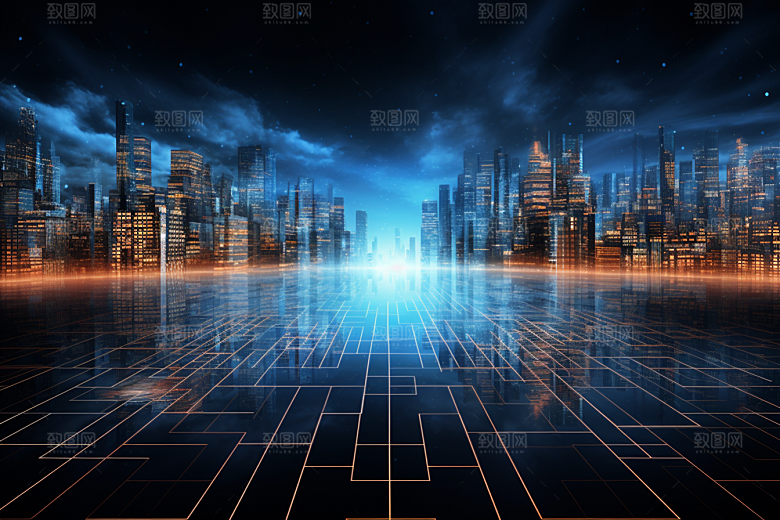 科技光束未来幻灯片背景