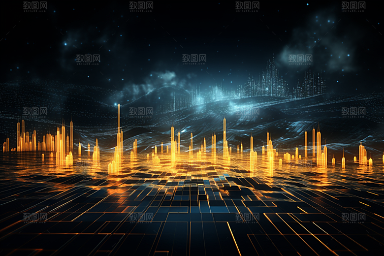 科技光效数字化幻灯片背景
