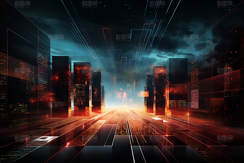 科技光效未来幻灯片背景