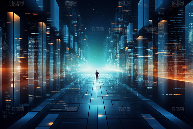 科技信息技术深色幻灯片背景