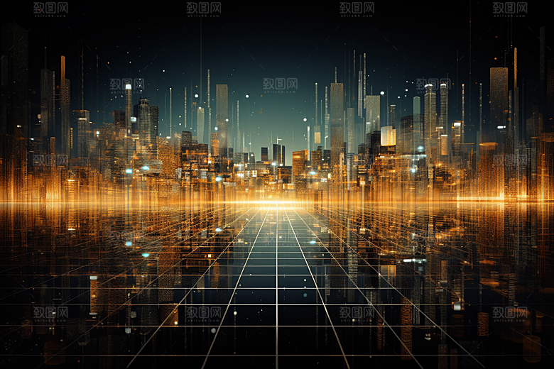 科技未来光效幻灯片背景