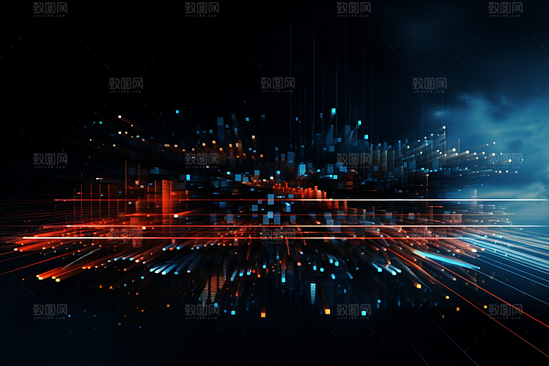 科技深色科幻幻灯片背景