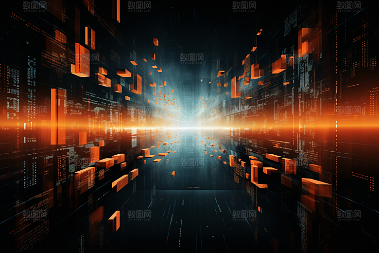 科技光束数字化幻灯片背景