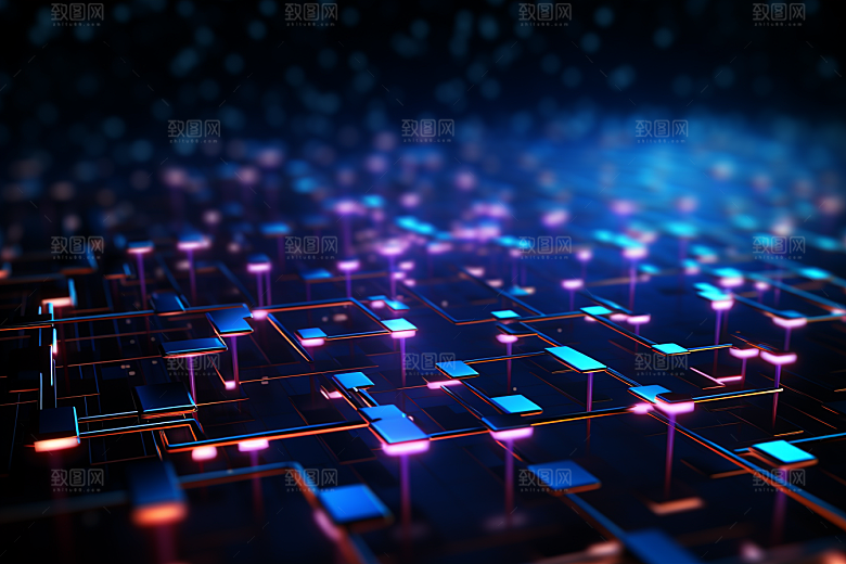 科技深色科幻幻灯片背景