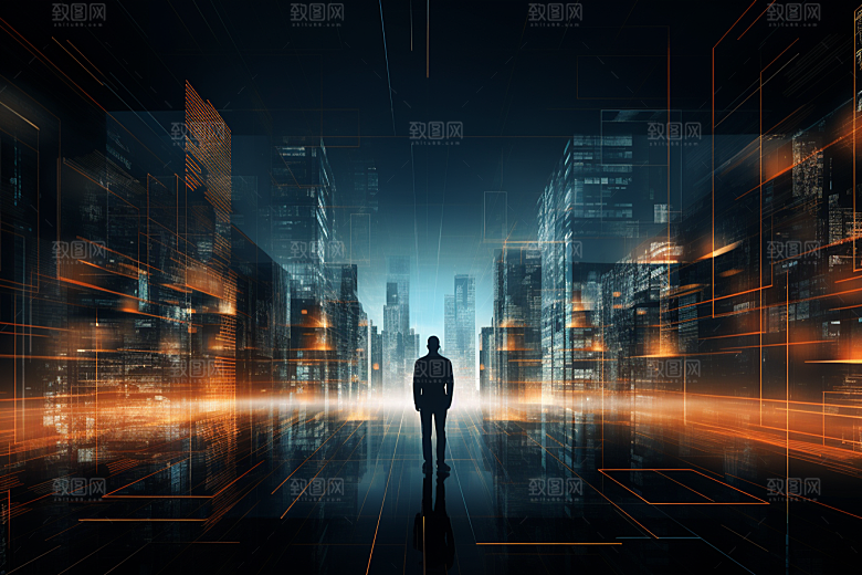 科技未来数字化幻灯片背景