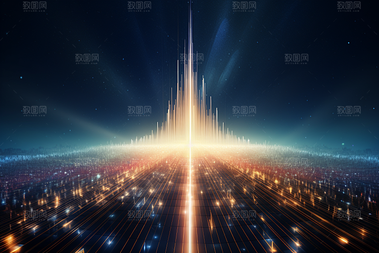科技未来光束幻灯片背景