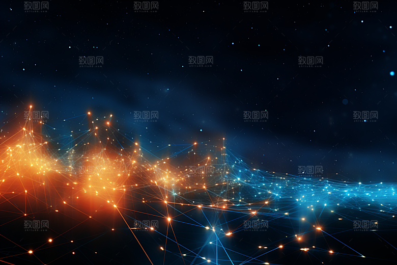 科技未来光影幻灯片背景