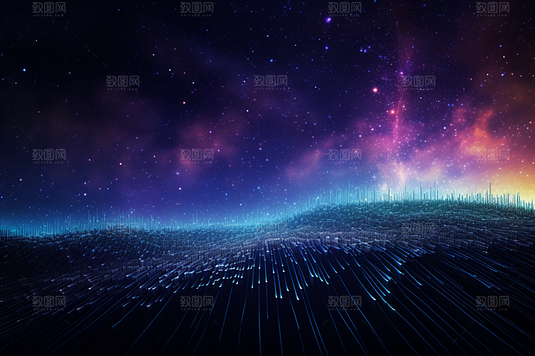 科技深色光束幻灯片背景