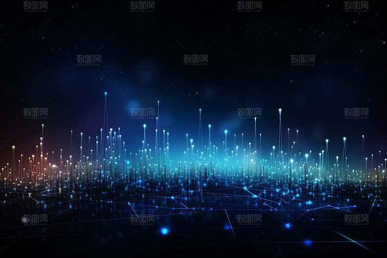 科技光效光影幻灯片背景
