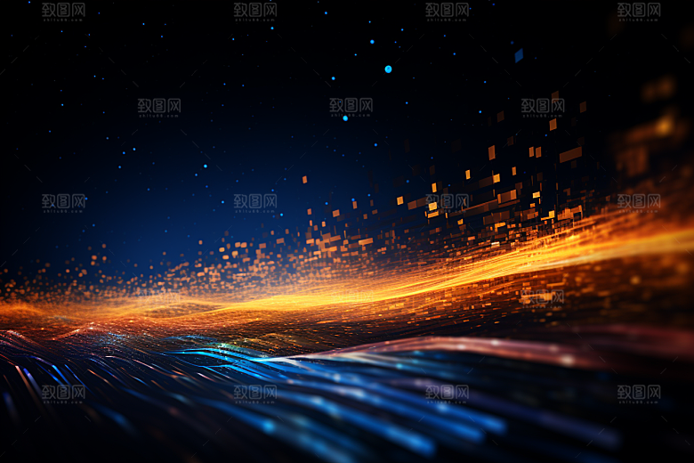 科技光束光影幻灯片背景