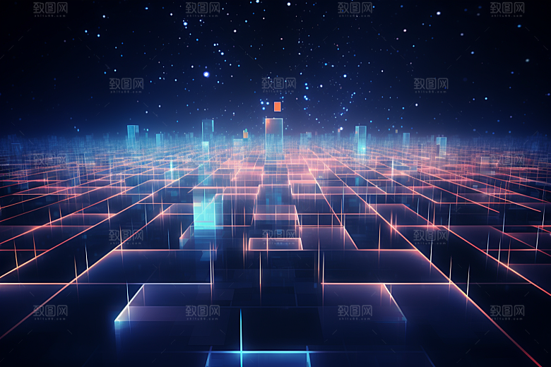 科技光影深色幻灯片背景