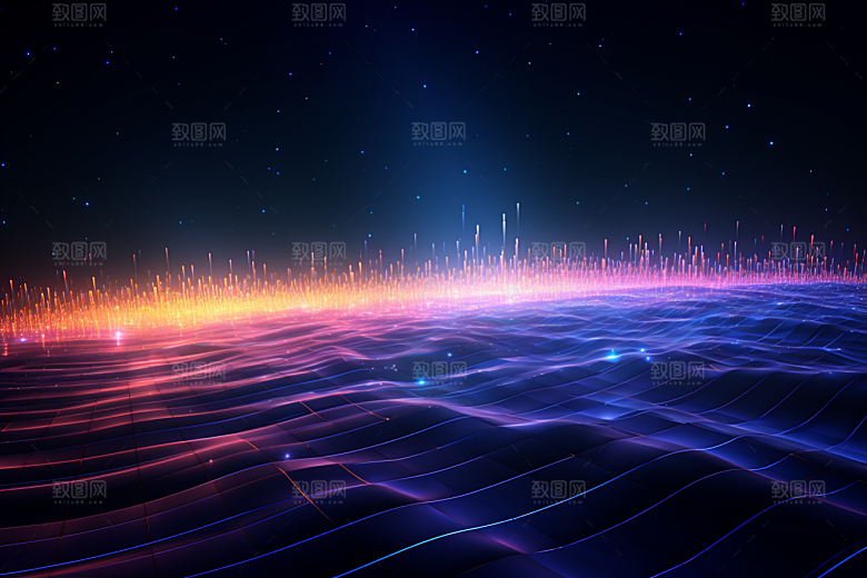 科技科幻光束幻灯片背景