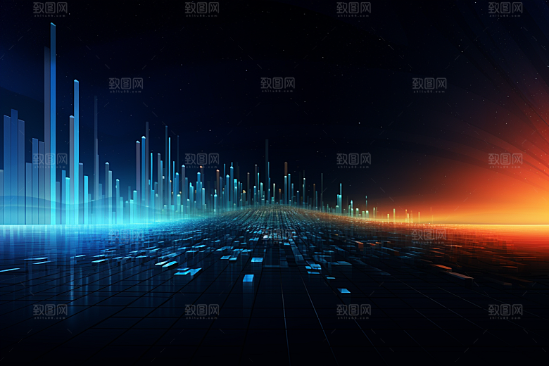 科技深色光效幻灯片背景