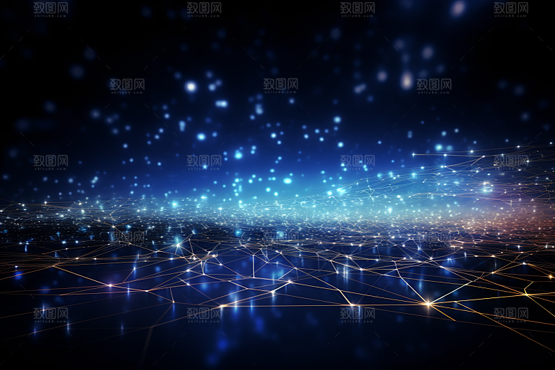 科技未来光影幻灯片背景