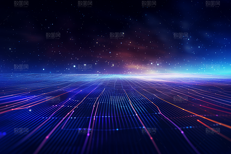 科技光束深色幻灯片背景