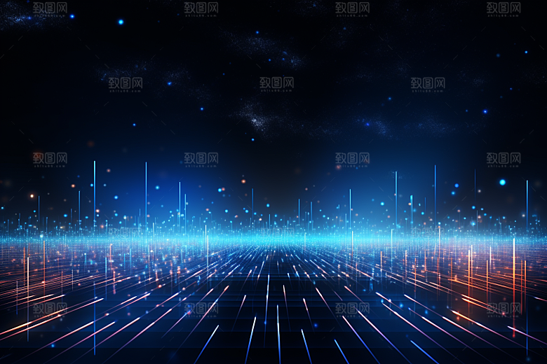 科技科幻光效幻灯片背景