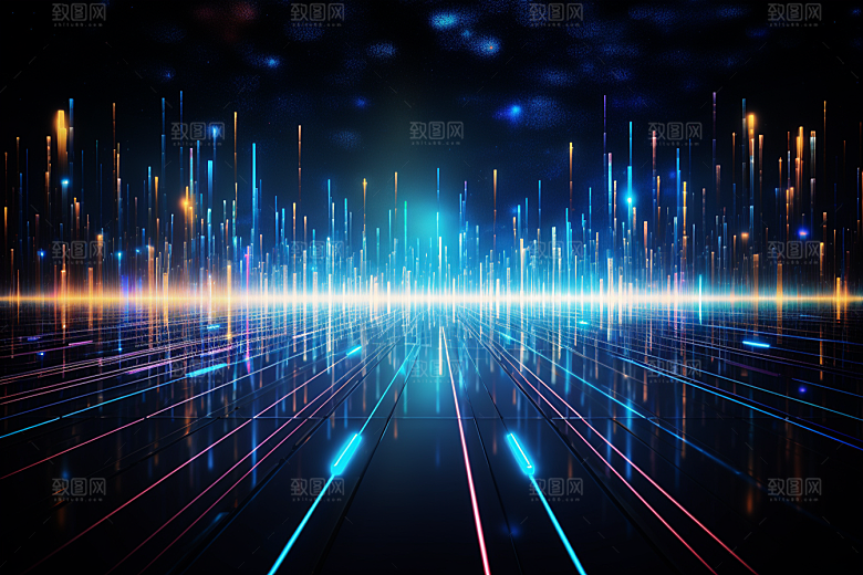 科技光效未来幻灯片背景