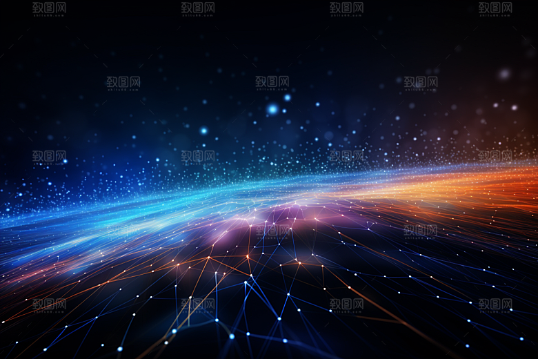 科技光影深色幻灯片背景