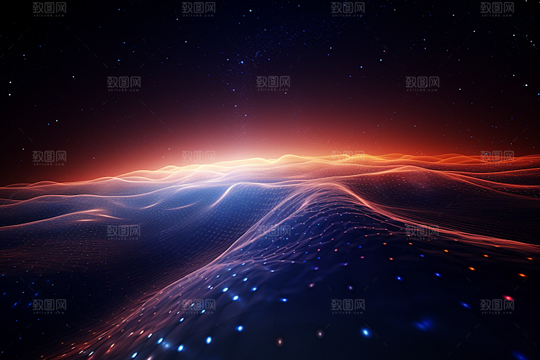 科技深色光效幻灯片背景