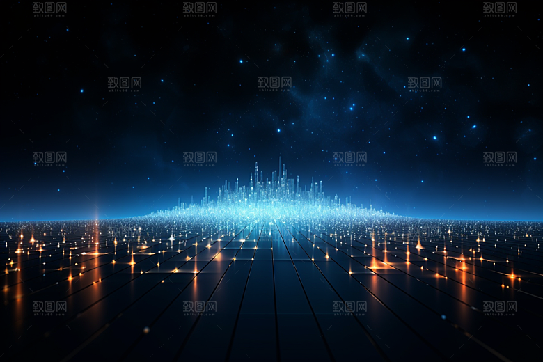 科技光束抽象幻灯片背景