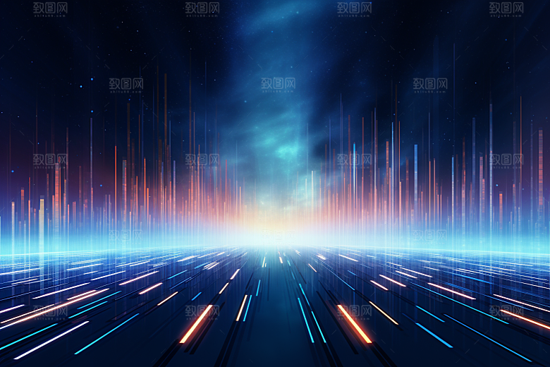 科技光束光影幻灯片背景