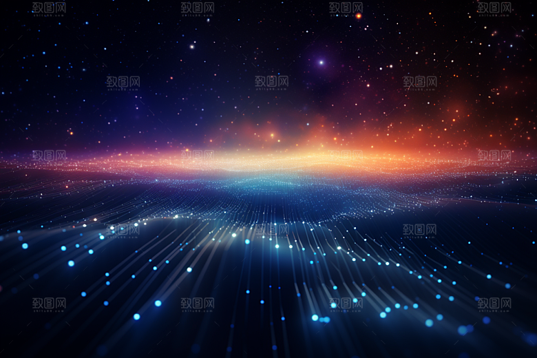 科技深色光束幻灯片背景