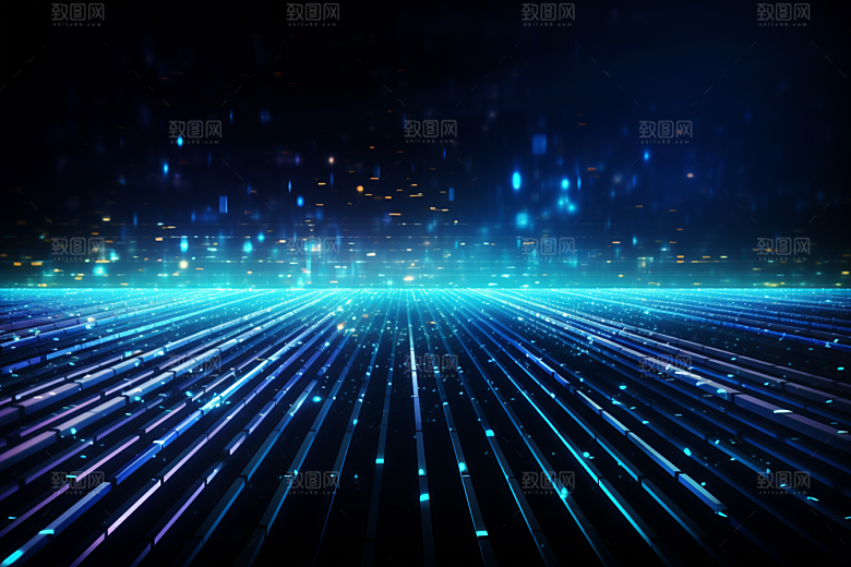 科技光效信息技术幻灯片背景