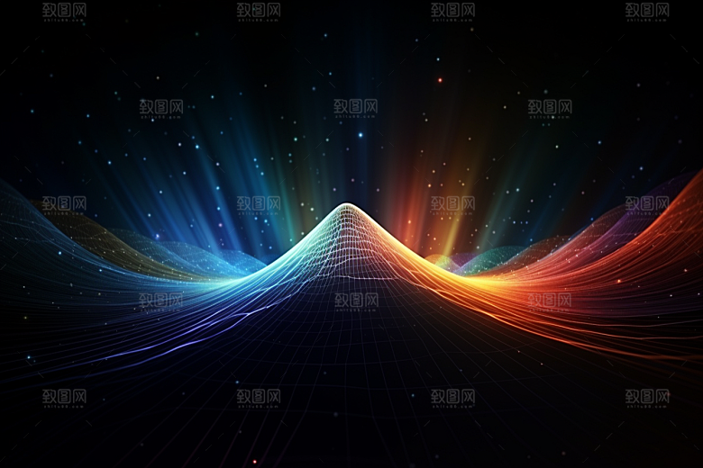 科技数字化光影幻灯片背景