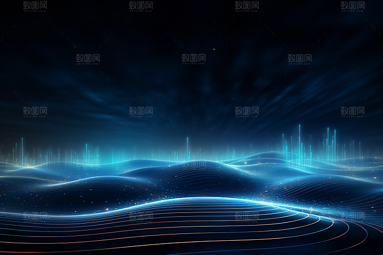 科技光效科幻幻灯片背景