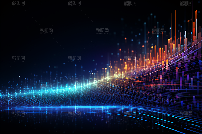 科技光效信息技术幻灯片背景