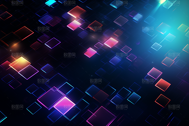 科技光效光束幻灯片背景