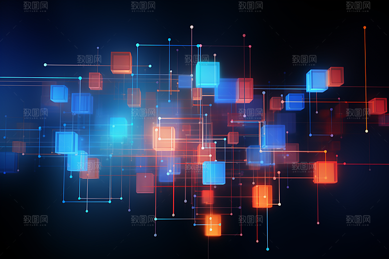 科技信息技术光束幻灯片背景