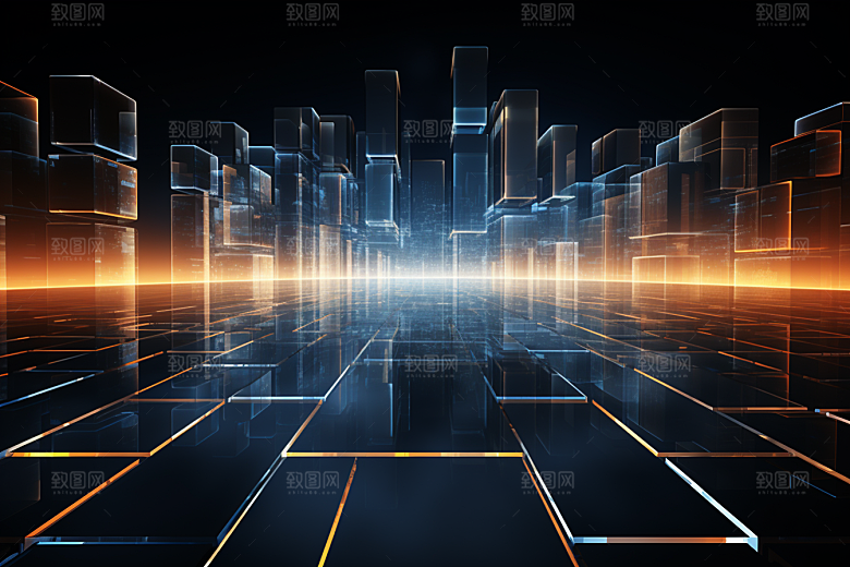 科技光束信息技术幻灯片背景