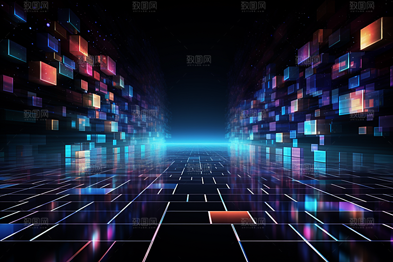 科技光影数字化幻灯片背景