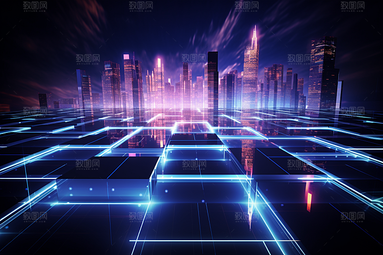 科技数字化光效幻灯片背景
