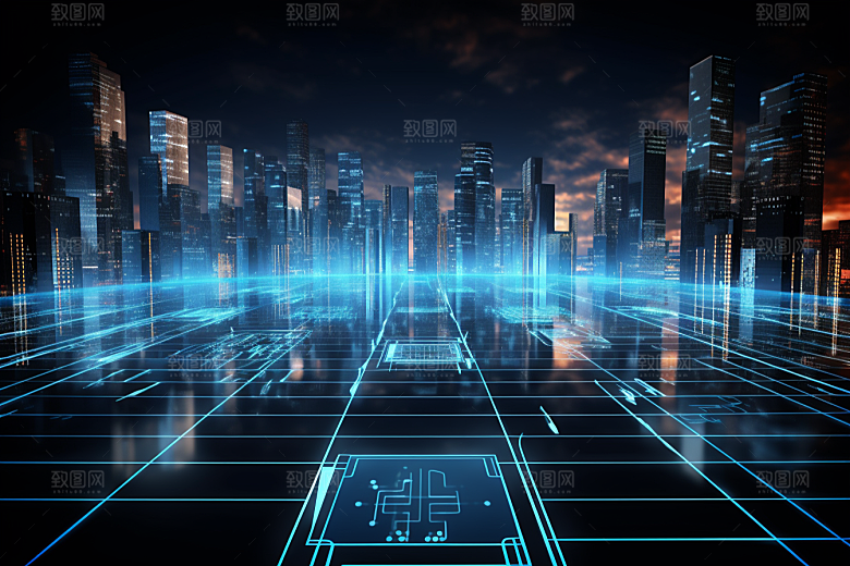 科技光效深色幻灯片背景