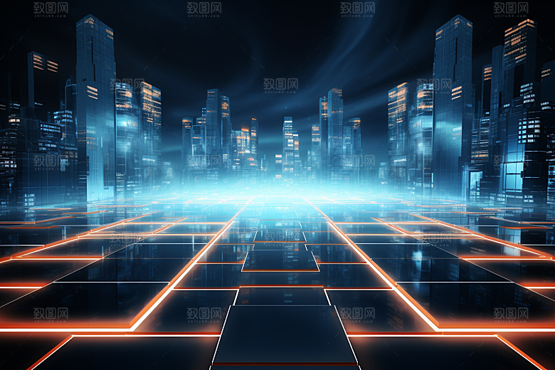 科技光效数字化幻灯片背景