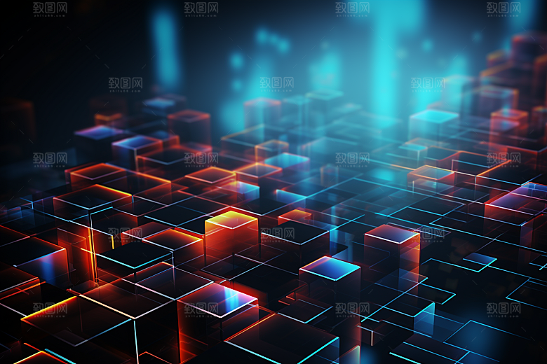 科技信息技术光束幻灯片背景