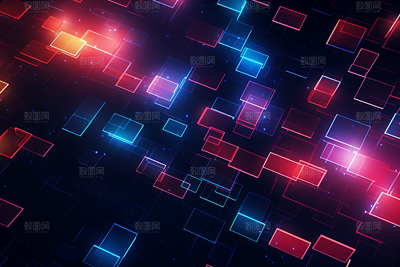 科技光效信息技术幻灯片背景