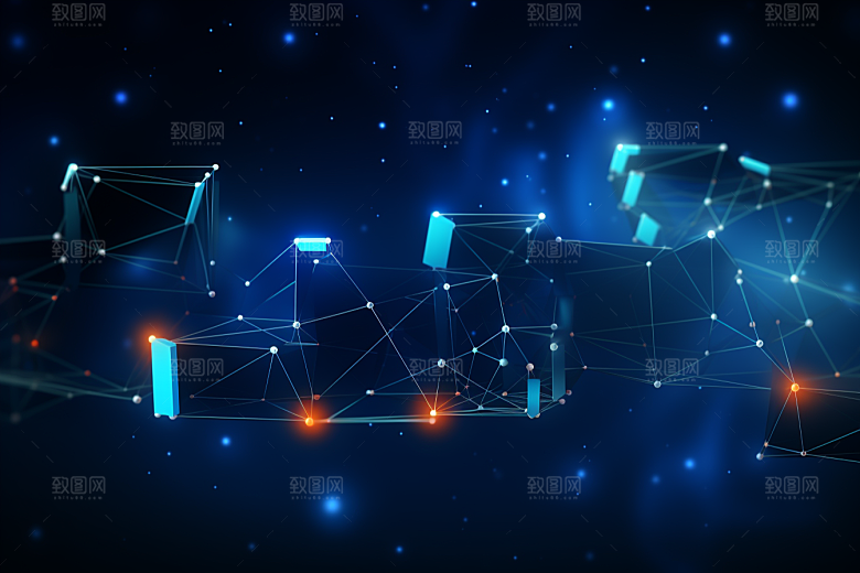 科技光束深色幻灯片背景