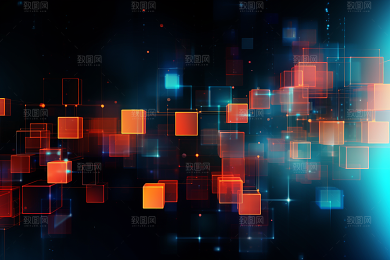 科技数字化光束幻灯片背景