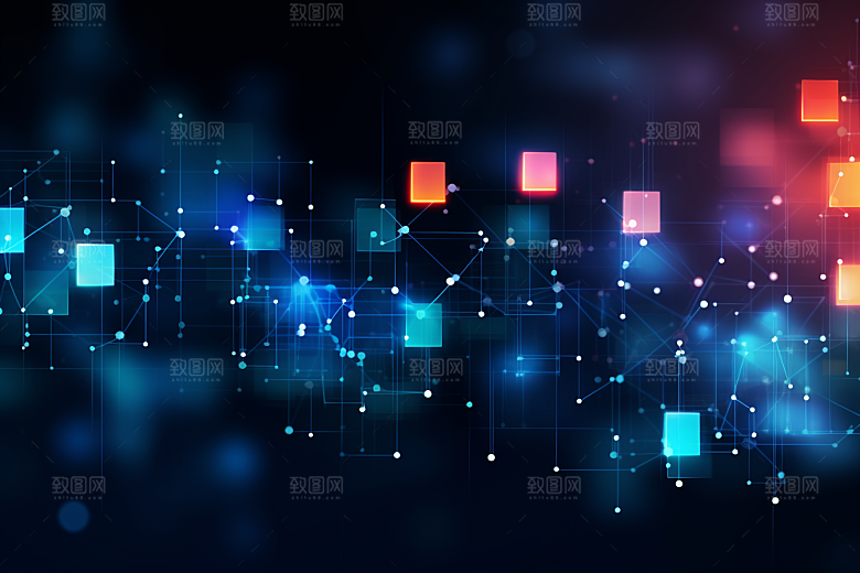 科技深色光效幻灯片背景