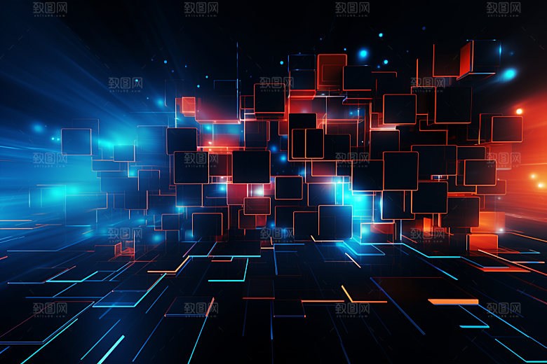 科技深色数字化幻灯片背景