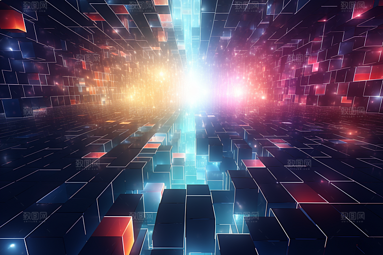 科技光束数字化幻灯片背景