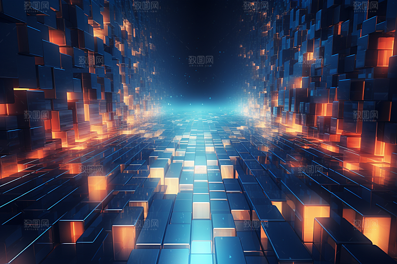 科技数字化光影幻灯片背景