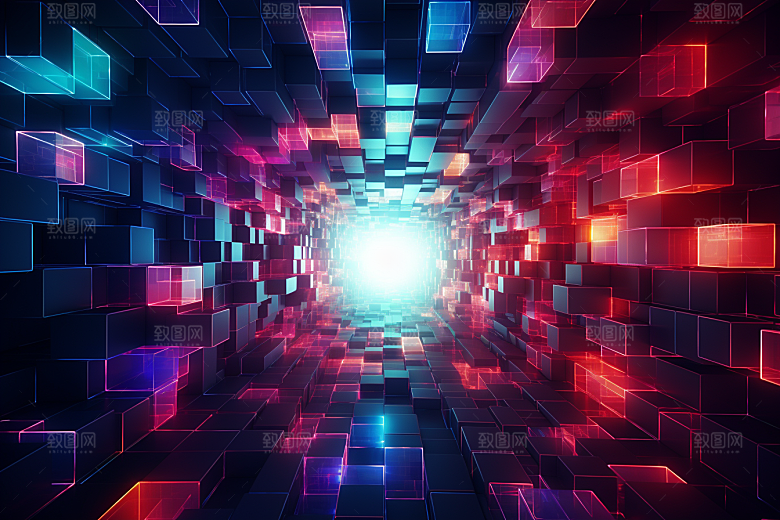 科技信息技术光效幻灯片背景