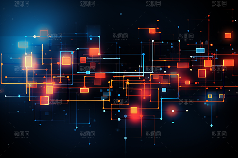 科技信息技术光束幻灯片背景