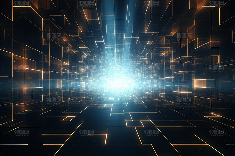 科技数字化光效幻灯片背景