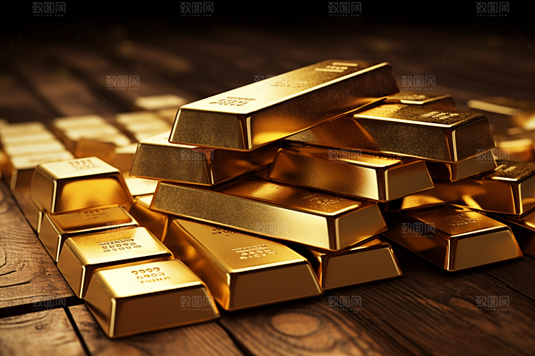黄金金块理财产品素材