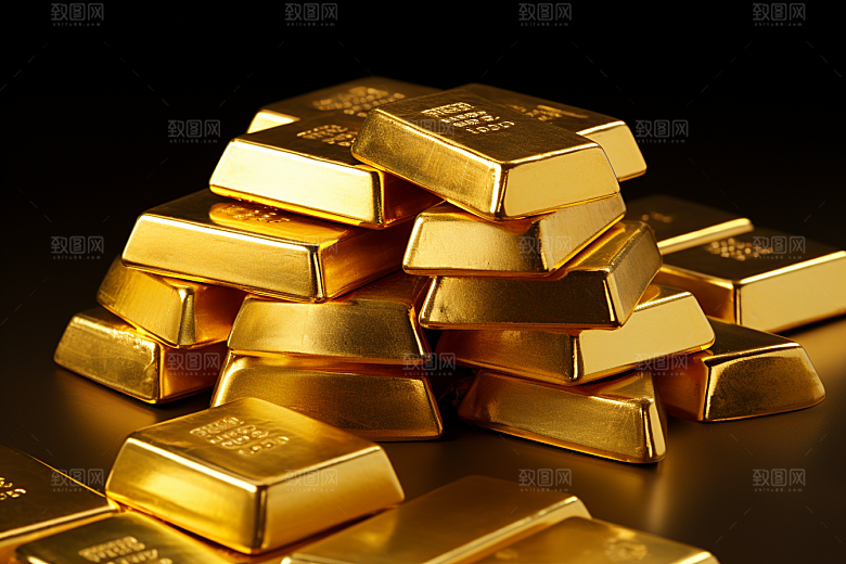 黄金金块金砖素材